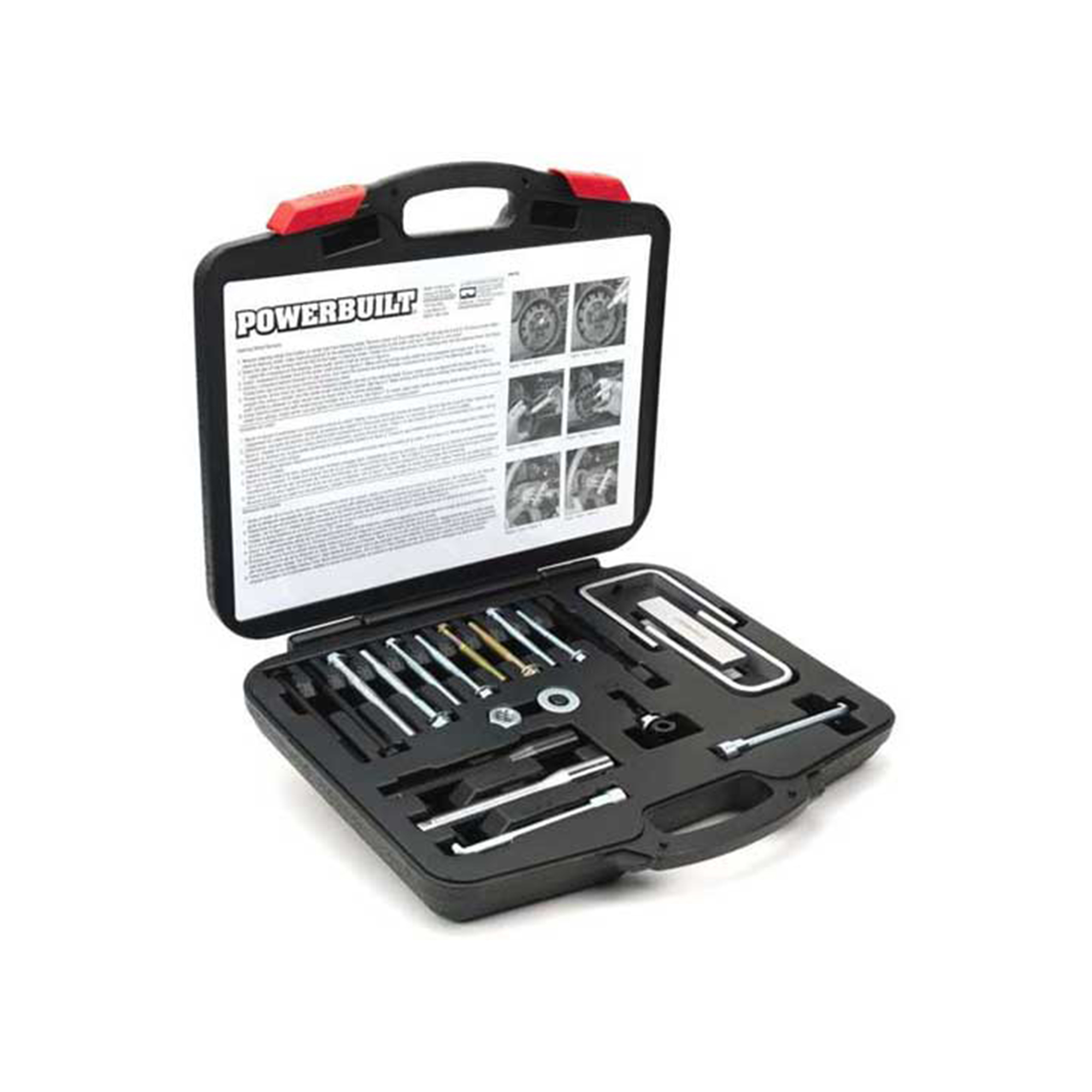Powerbuilt Master Steering Wheel and Lock Plate Puller Kit — Professional Grade, Includes Multiple Pullers and Adapters, Model# PBT648748